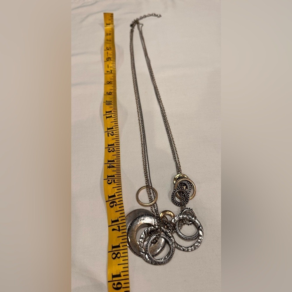 Chico's Multi-Size Disc Necklace‎ - Silver & Gold.